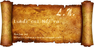 Lukácsi Nóra névjegykártya