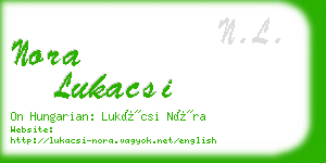 nora lukacsi business card